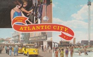 Atlantic City Models Playing American Fruit Slot Machine Machines 1970s Postcard