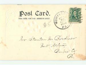 Pre-1907 easter HUMANIZED BUNNY RABBIT BLASTS EGGS WITH CANON HL0469