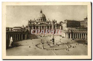 Old Postcard Roma Piazza S Pietro e Basilica