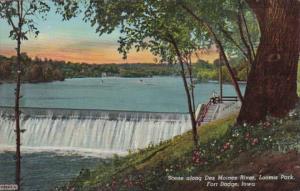 Iowa Fort Dodge Scene Along Des Moines River Loomis Park 1950 Curteich