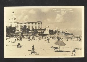 RPPC MIAMI BEACH FLORIDA SWIMMING BEACH VINTAGE REAL PHOTO POSTCARD