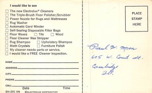 Advertising Post Card Electrolux Vacuum Cleaner Writing on back