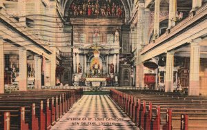 Vintage Postcard1940's Interior Of St. Louis Cathedral New Orleans Louisiana LA