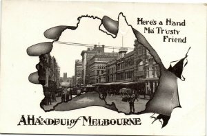 PC CPA AUSTRALIA, MELBOURNE, STREET SCENE, Vintage Postcard (b27123)