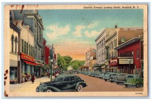 1940 Central Avenue Looking South Classic Cars Street Dunkirk New York Postcard 