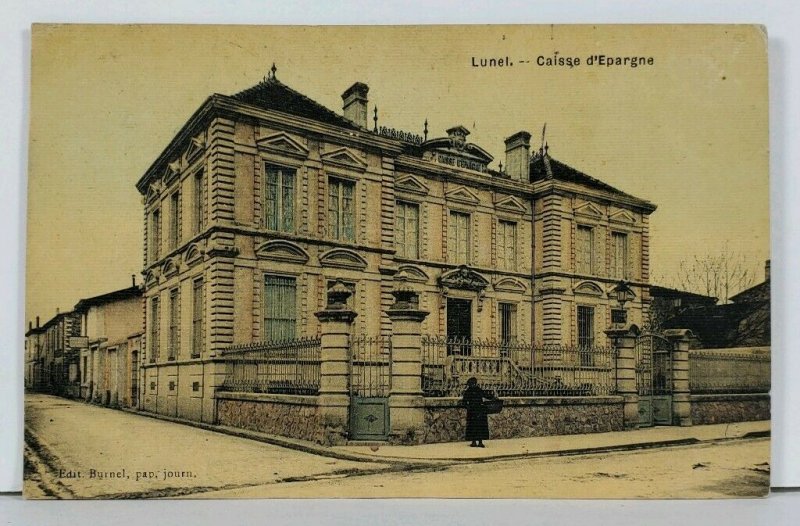 Lunel Caisse d'Epargne Savings Bank France c1908 Postcard L12