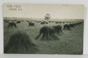 Harvey ND Flax Field North Dakota c1915 Postcard O8