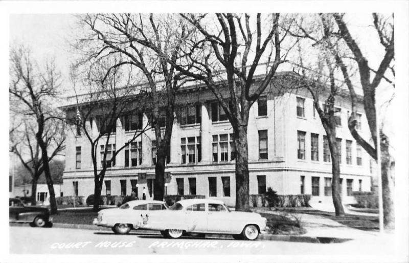 Primghar Iowa Court House Real Photo Antique Postcard K55485