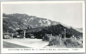 BIG SUR CA GAS STATION LUCIA LODGE on HWY No. 1 VINTAGE REAL PHOTO POSTCARD RPPC