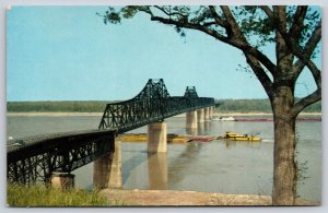 Bridge~Mississippi River Bridge Vicksburg Mississippi~Vintage Postcard