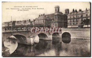 Old Postcard Besancon Doubs Bridge Casement and the Quays