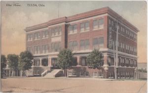 Oklahoma OK Postcard 1914 TULSA Elks Home Building Entrance