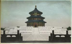 china, PEKING, Set of 9 Coloured Real Photos of the Temple of Heaven (1920s)