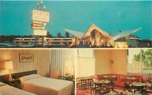 Show Low Arizona Porter House roadside Night autos Norm's Postcard 21-11973