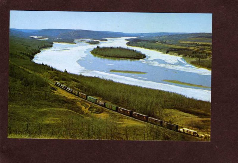 AB Northern Alberta Peace River Valley Railroad Train Carte Postale NAR Canada