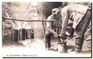 Old Postcard Army cantonment At Coffee making