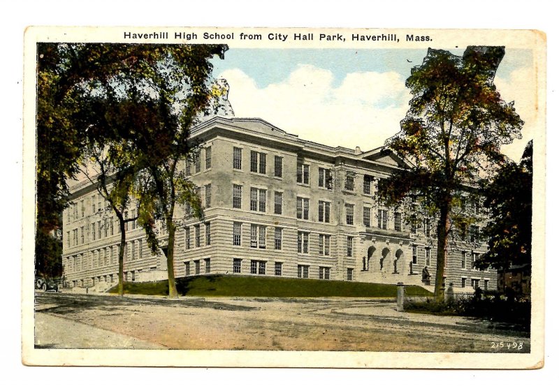 MA - Haverhill. Haverhill High School from City Hall Park