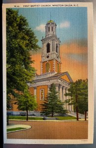 Vintage Postcard 1930-45 First Baptist Church, Winston-Salem, North Carolina NC