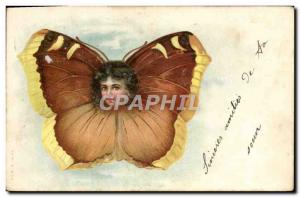 Old Postcard Fancy Butterfly Child