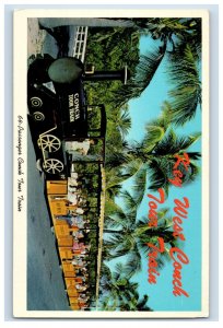 Vintage 64 Passanger Conch Tour Train Key West, Flordia. Postcard F118E