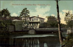 Forestville CT River & Bldg c1910 Postcard