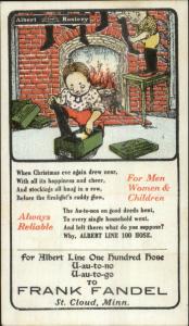 St. Cloud MN Albert Hosiery Christmas Opening Gift Frank Fandel c1905 Postcard