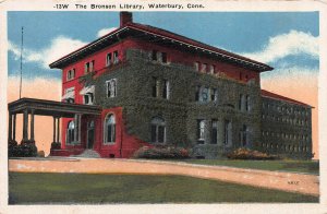 The Bronson Library, Waterbury, Connecticut, Early Postcard, Unused