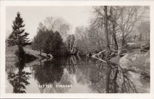 Little Current Ontario Water scene Bridge ON ONT Unused RPPC Postcard H47