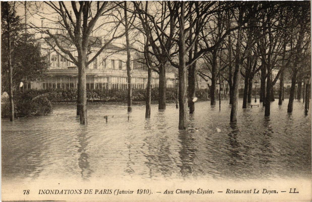 75 - PARIS - Inondations de 1910 - Restaurant Ledoyen - Champs Elysees