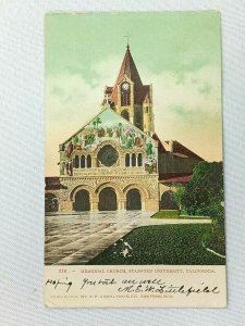 Vintage Postcard 1908 Memorial Church Stanford University CA California