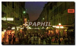 Modern Postcard The French Riviera Nice pedestrian street at night