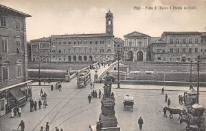 B95053 pisa monte di mezzo e piazza gariibaldi tramway tram chariot italy