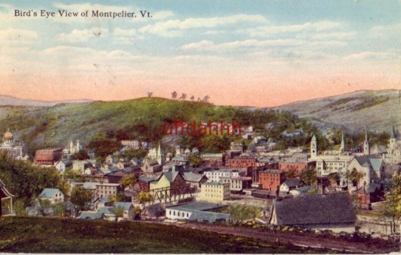 BIRD'S EYE VIEW OF MONTPELIER, VT 