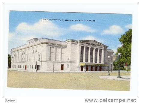 Exterior, City Auditorium, Colorado Springs, Colorado, 30-40s