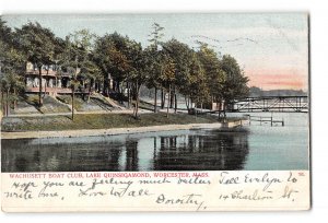 Worcester Massachusetts MA Postcard 1907 Lake Quinsigamond Wachusett Boat Club