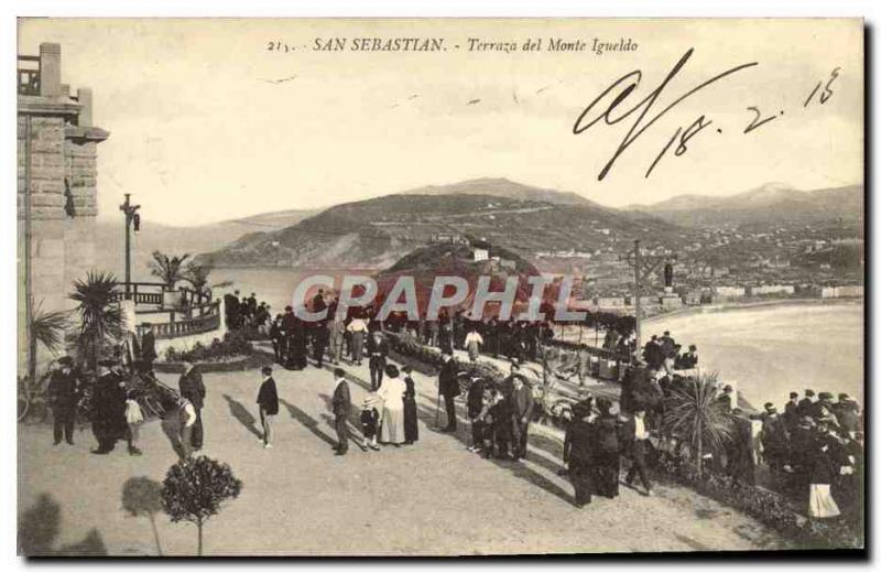 Postcard Old San Sebastian Terraza del Monte Igueldo