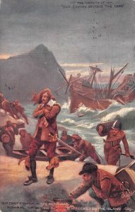 ENGLAND COLONIZATION OF BERMUDA GEORGE SUMMERS SHIP MILITARY POSTCARD (c. 1908)