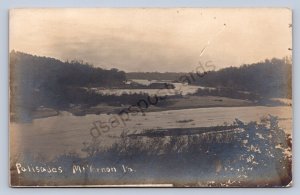 J90/ Mt Vernon Iowa RPPC Postcard c1910 Palisades View River Nature 162