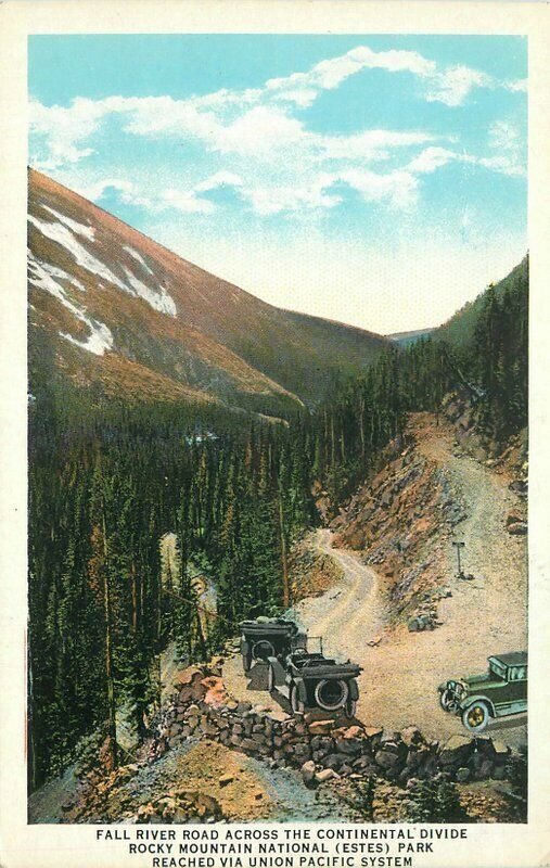 Colorado Estes Park 1920s Fall River Road Union Pacific Postcard 22-5480