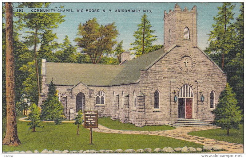 Community Chapel, Big Moose, Adirondacks Mountians, New York, PU-1941