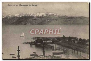 Old Postcard Ouchy And The Mountains Of Savoy