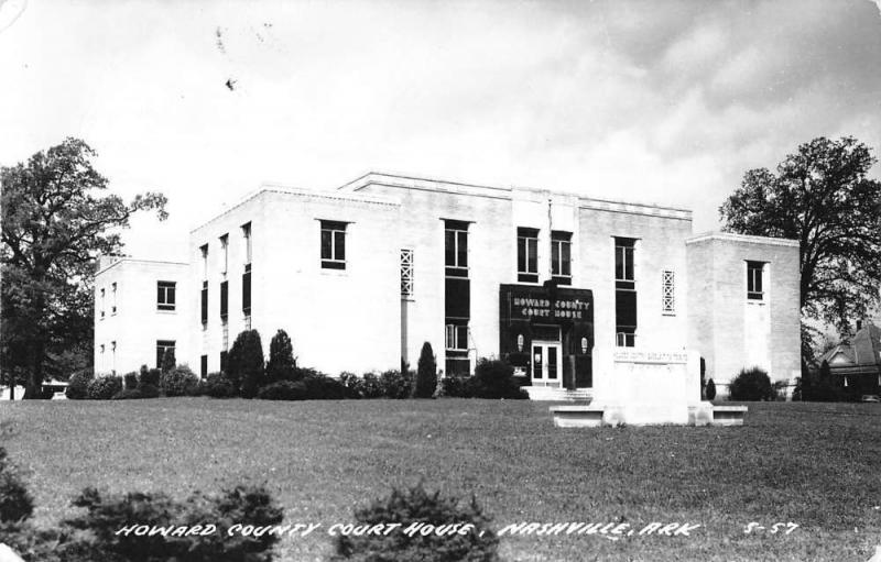 Nashville Arkansas Howard Court House Real Photo Antique Postcard K29379