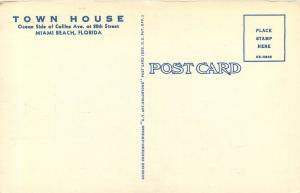 Linen Roadside Postcard; Town House Hotel Miami Beach on the Blue Atlantic Shore