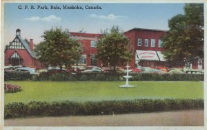 CPR Park Bala Muskoka Car Park Shops Canada Old Postcard