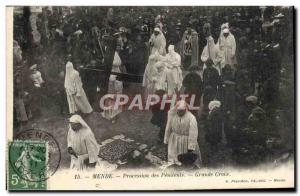 Old Postcard Mende Procession Of Penitents Grand Cross