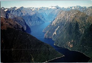 Milford Sound Aerial View New Zealand Postcard