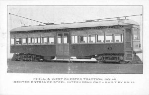 Philadelphia and West Chester Traction Co Interurban Car Trolley PC AA36736