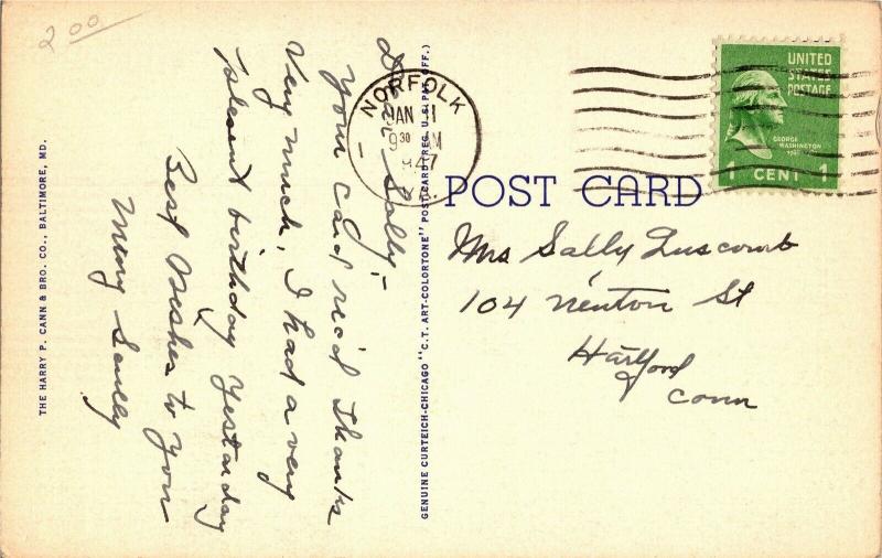 Stadium Naval Training Station Norfolk VA c1947 Vintage Postcard Q34