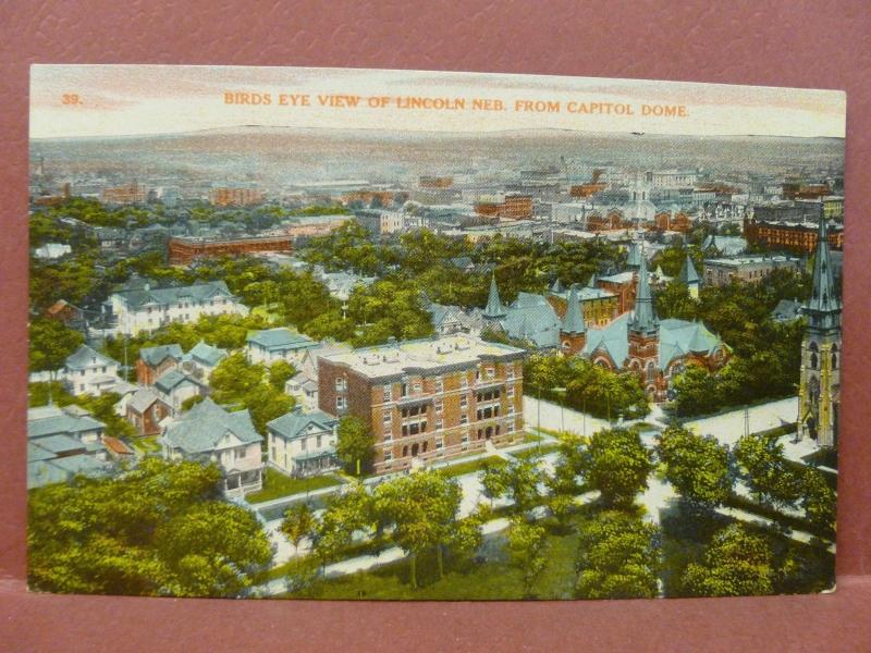 Old Postcard NE Lincoln Birds Eye View from Capitol Dome #2