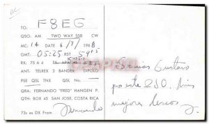 Postcard Old Telegraphie TI2W Fernando Hangen San Jose Costa Rica